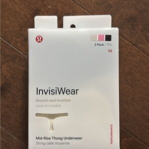 lululemon athletica InvisiWear Thong Underwear - 3 Pack, Black, Pink, Cream